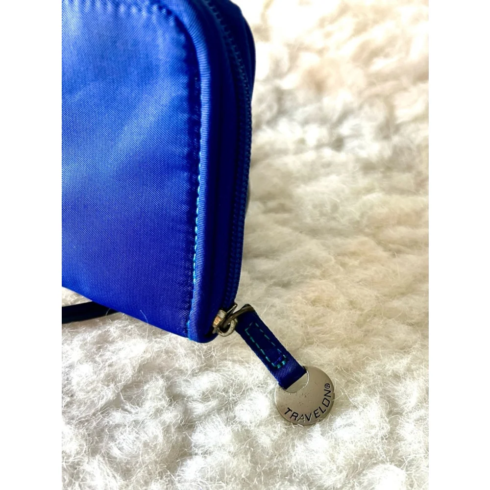 Travelon Safe ID RFID Wallet Long Women's Blue Full Zip